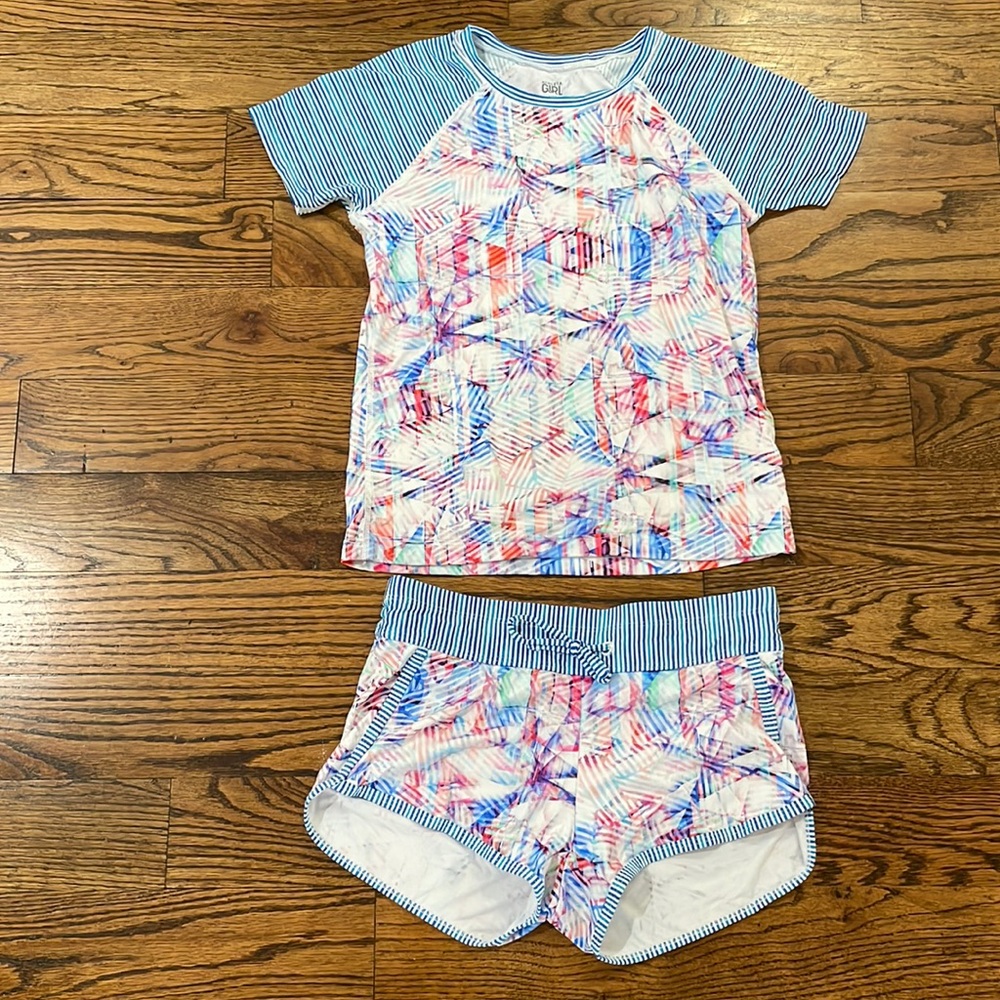 Athleta girls swim top/short set